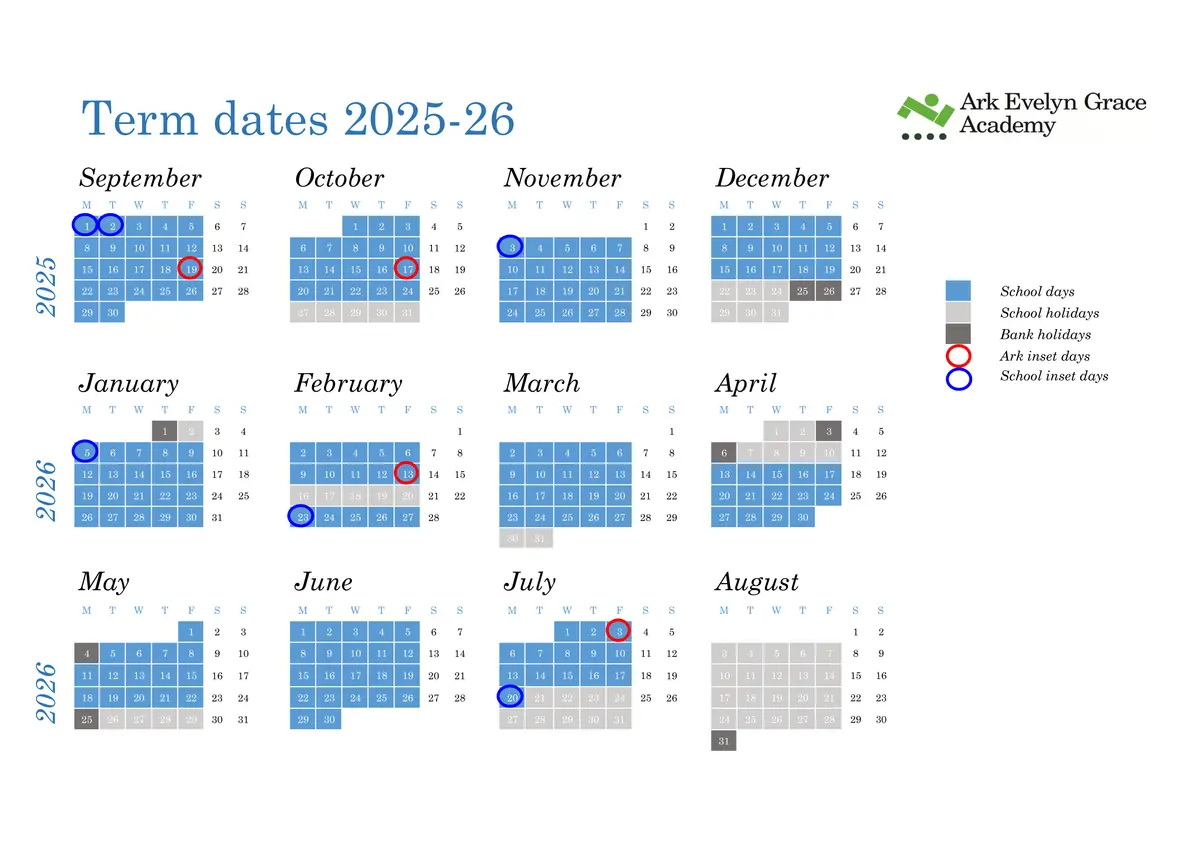 Ark Evelyn Grace Academy term dates