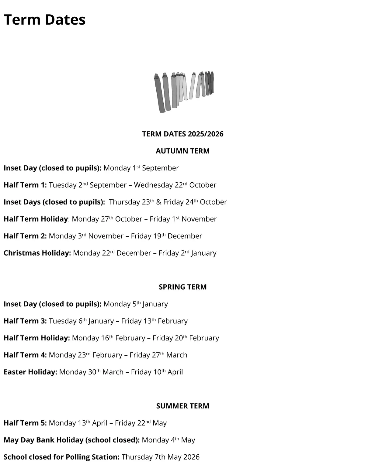 Barlby Primary School term dates