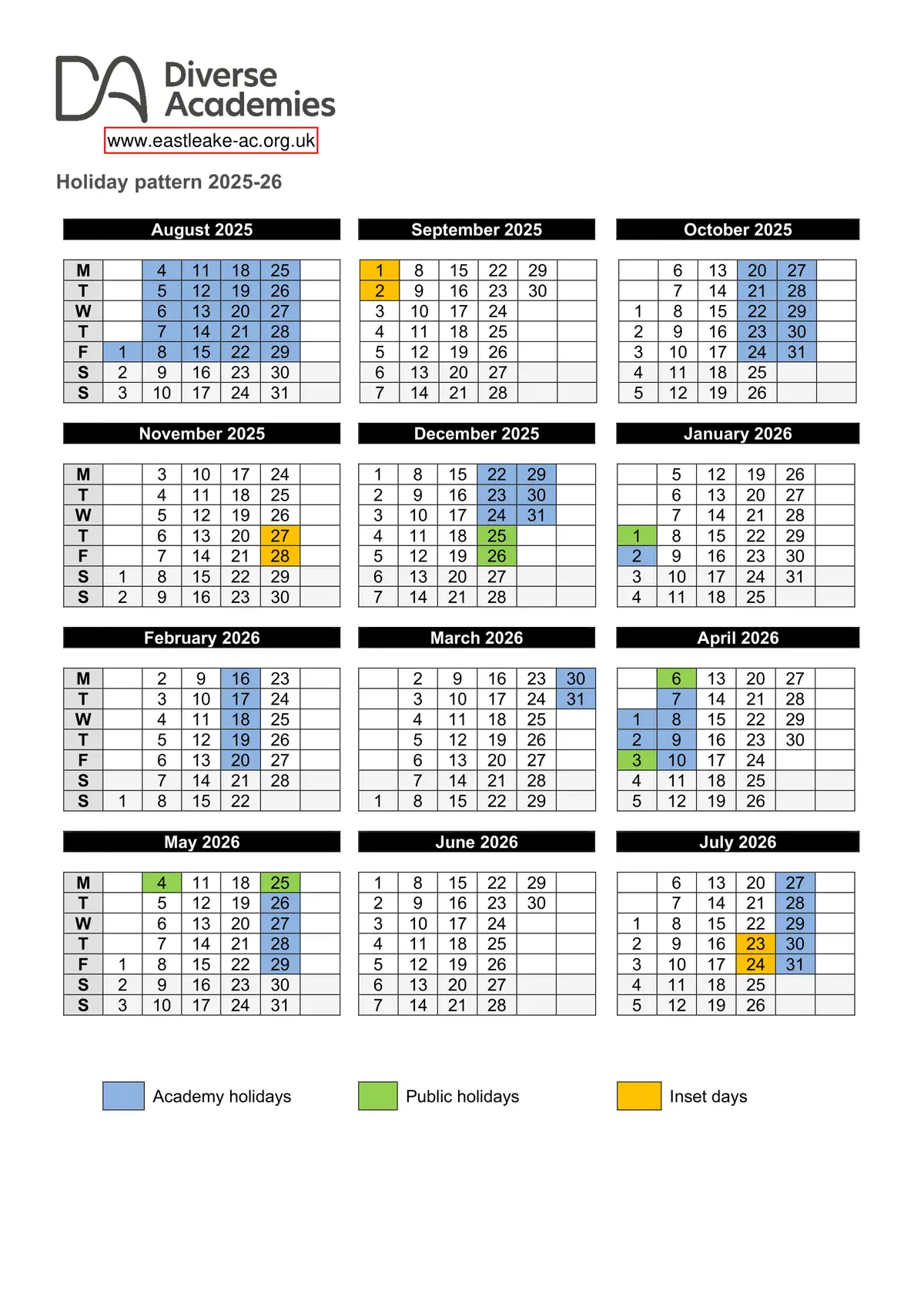 East Leake Academy term dates
