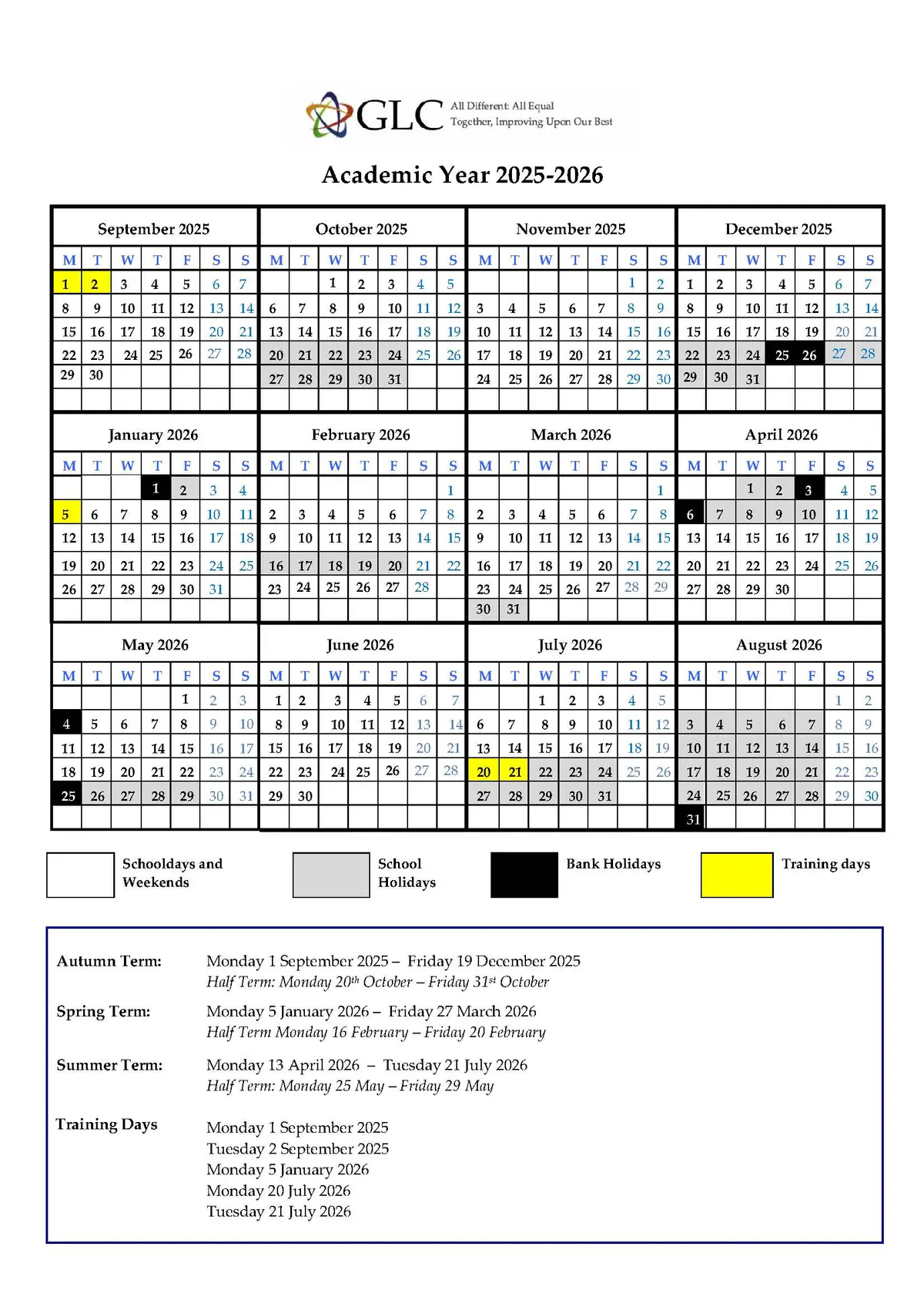 Gateway Academy term dates