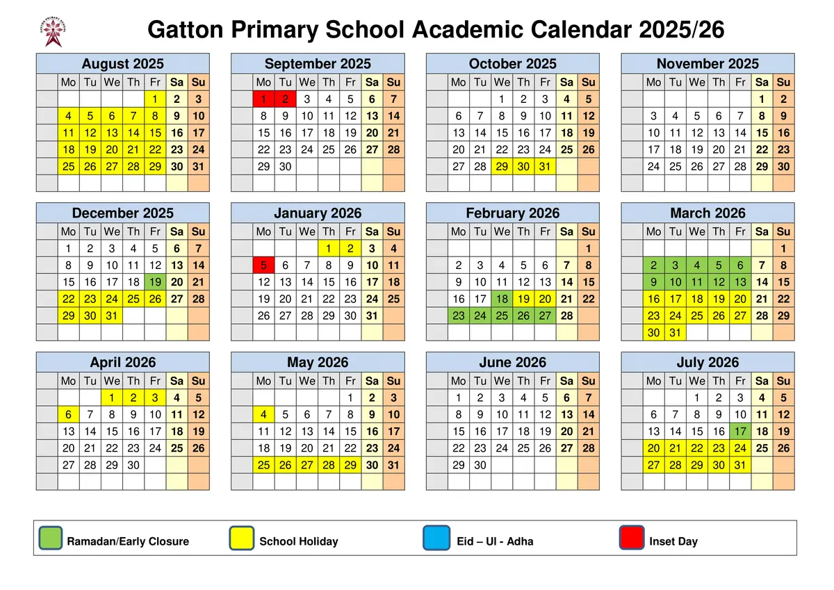 Gatton (VA) Primary School term dates