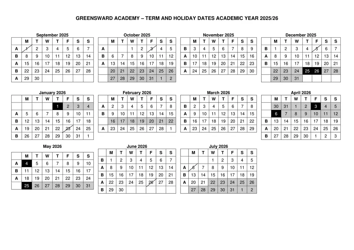 Lift Greensward term dates
