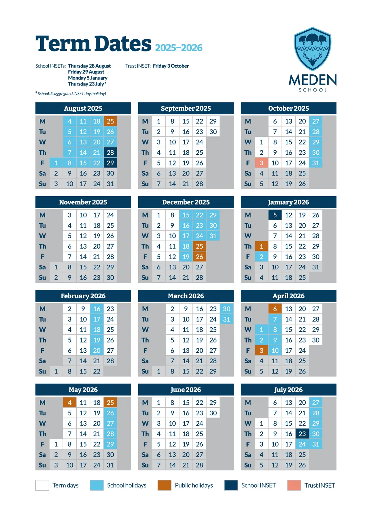 Meden School term dates