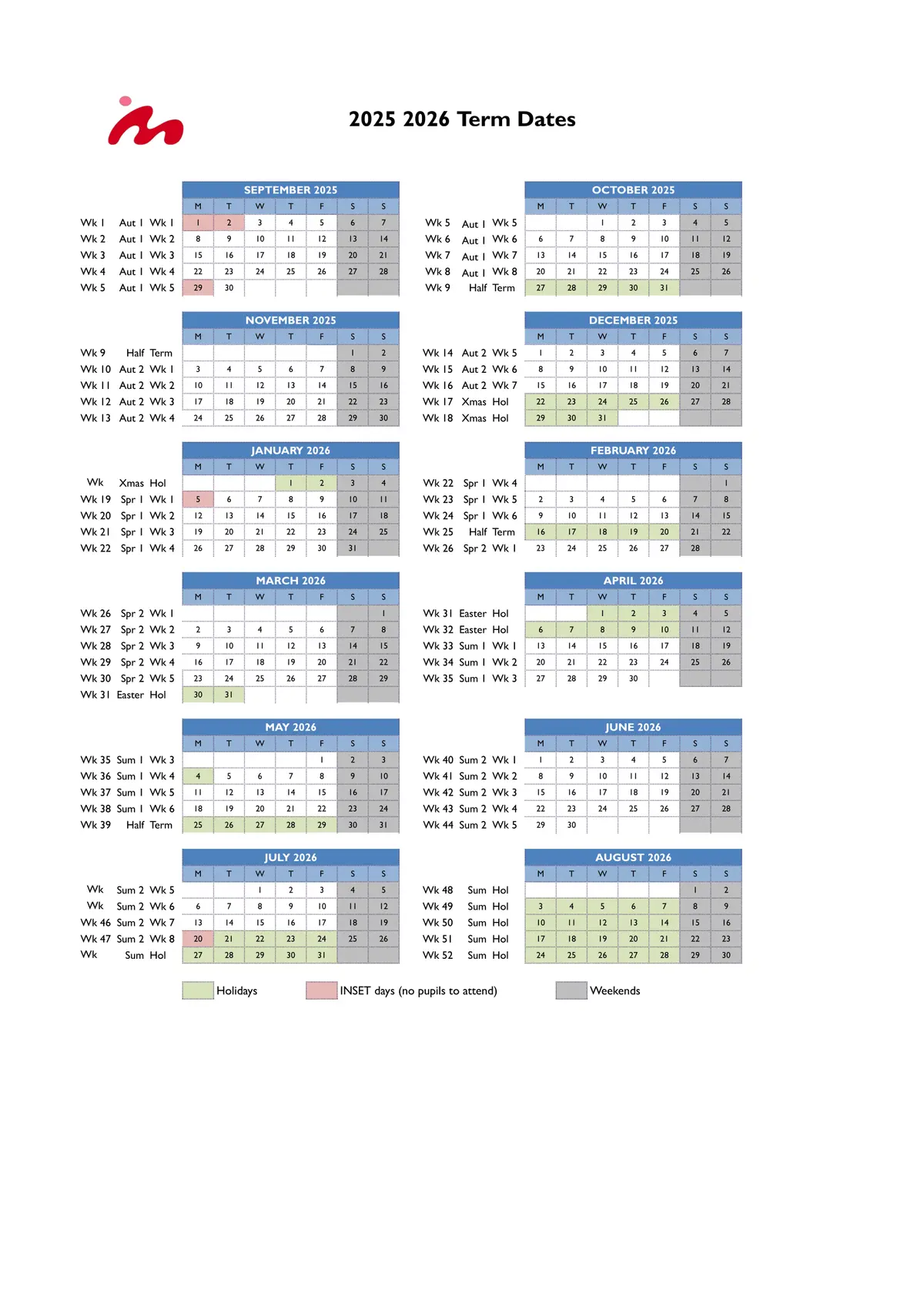 Morden Mount Primary School term dates
