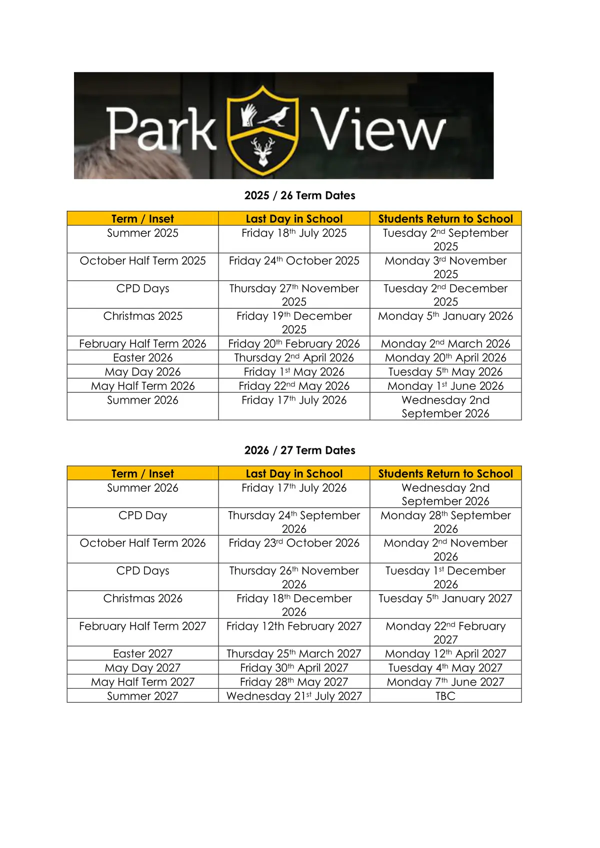 Chester-Le-Street CofE (Controlled) Primary School term dates