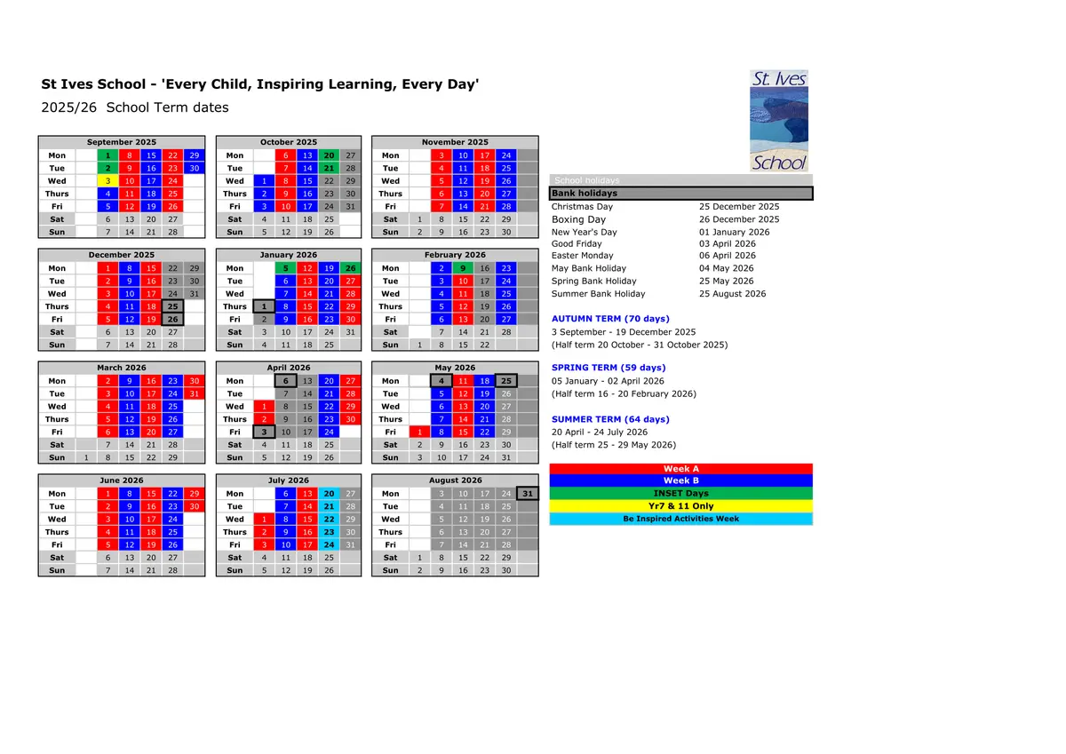 St Ives School term dates