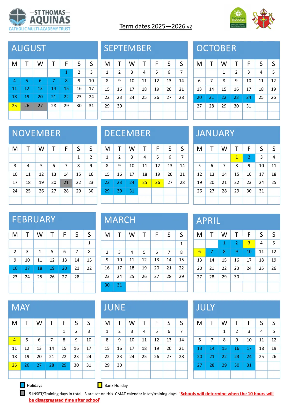 St Thomas Aquinas Catholic School term dates