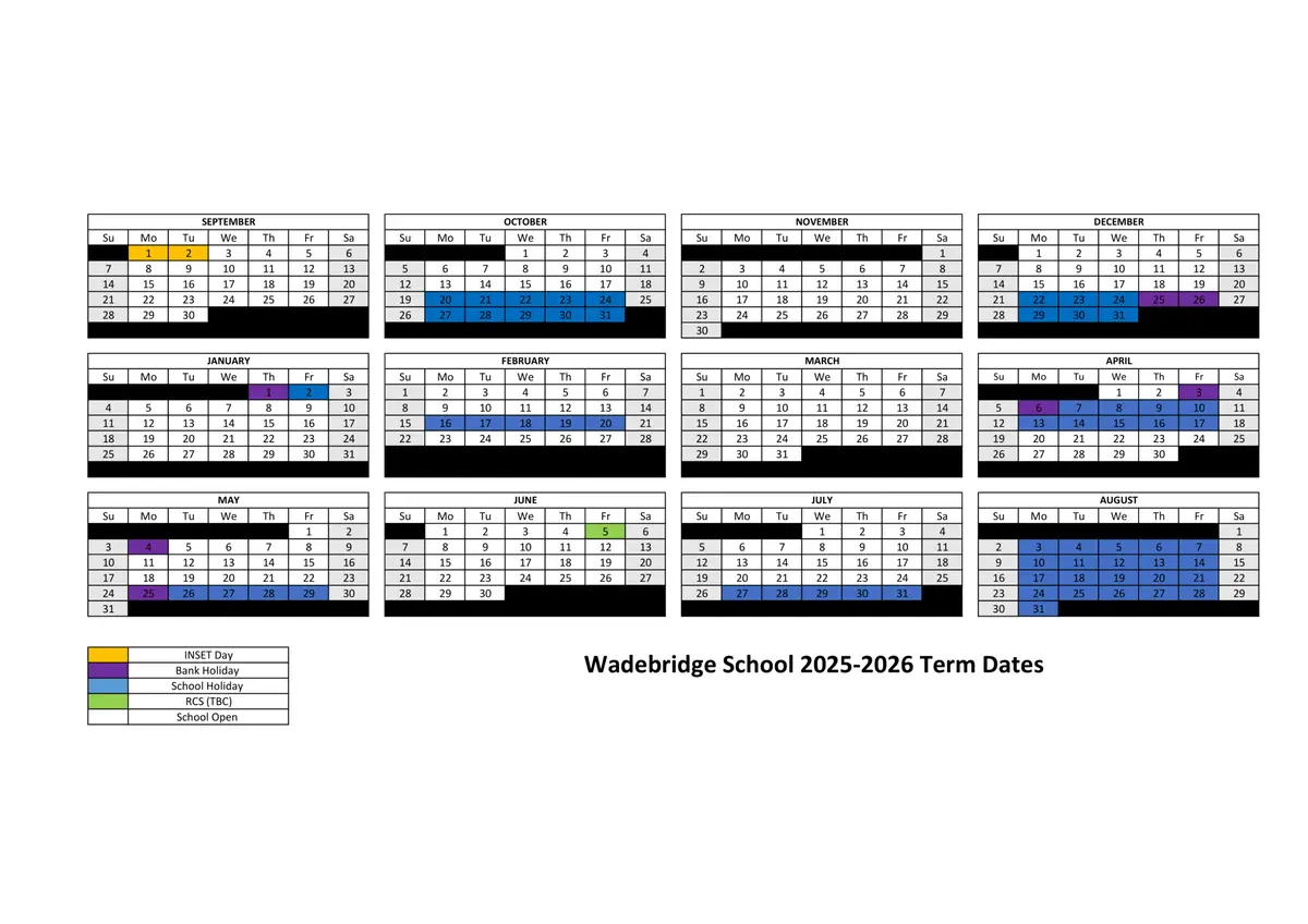 Wadebridge School term dates