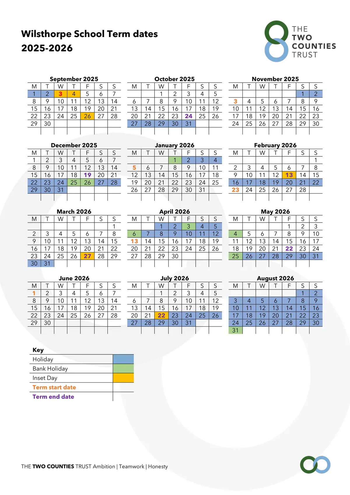 Wilsthorpe School term dates