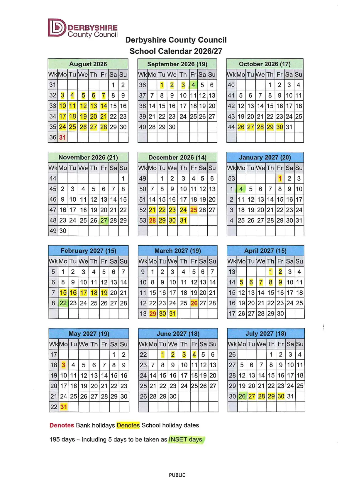 Brooklands Primary School term dates