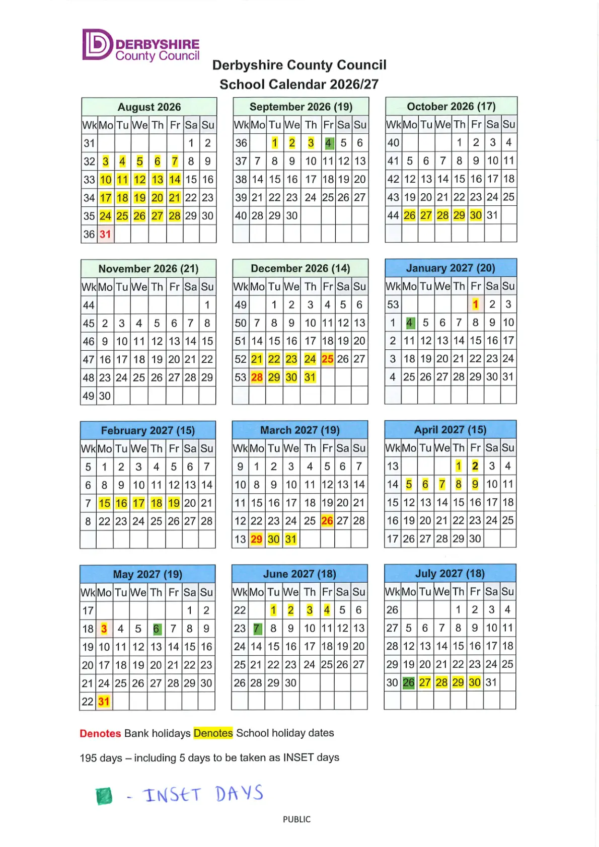 Firfield Primary School term dates