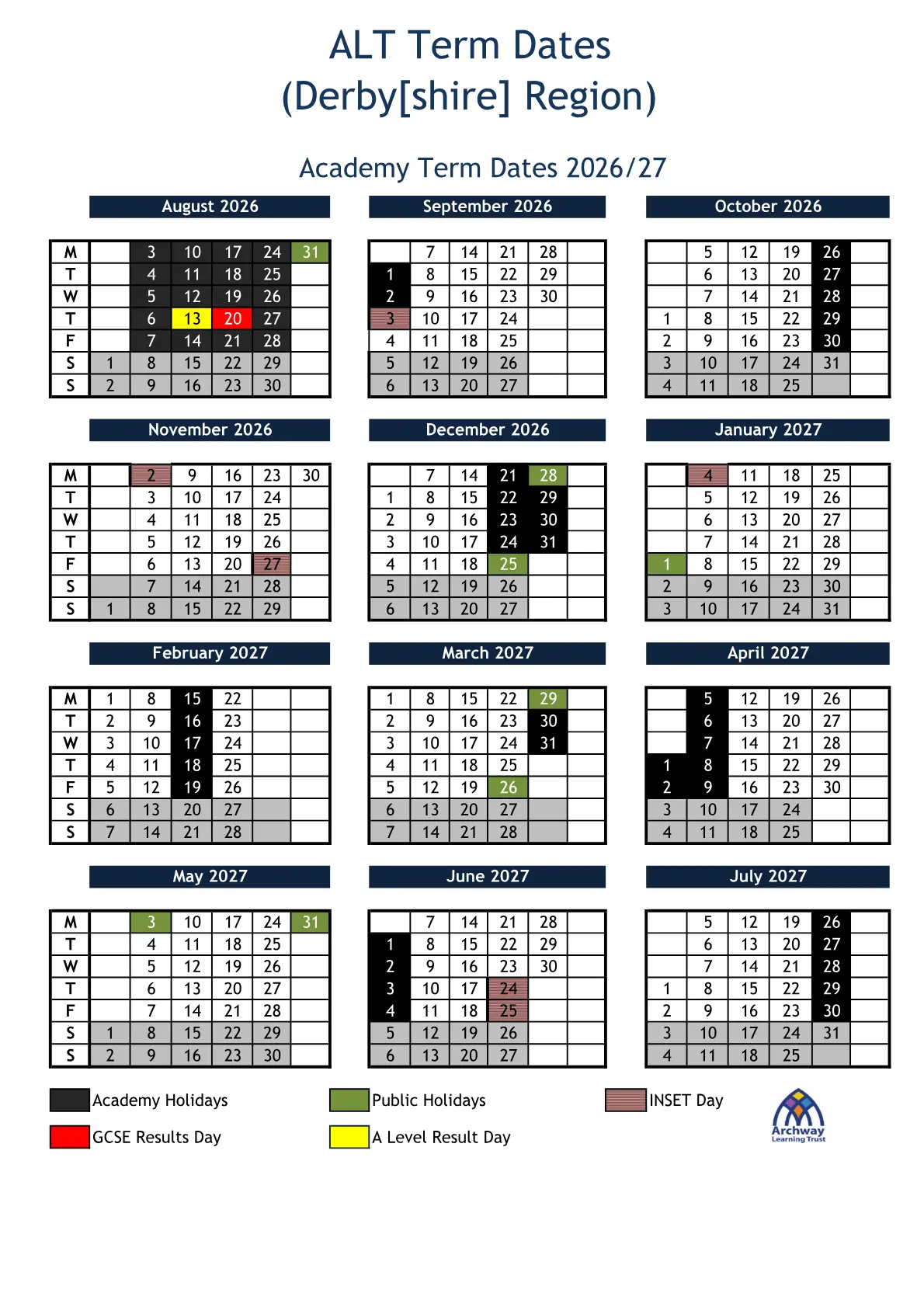 Lees Brook Academy term dates