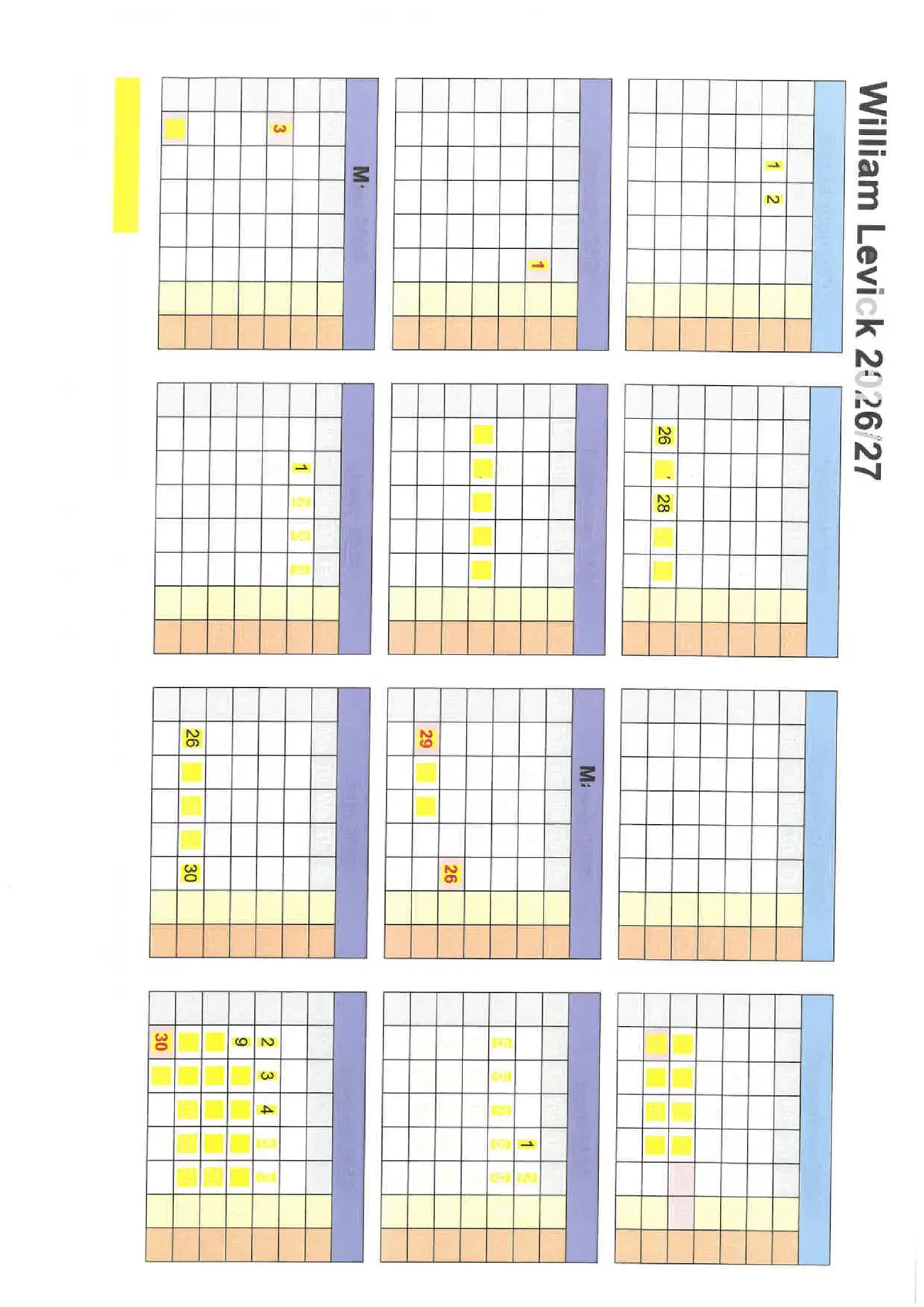 William Levick Primary School original calendar 2026–2027