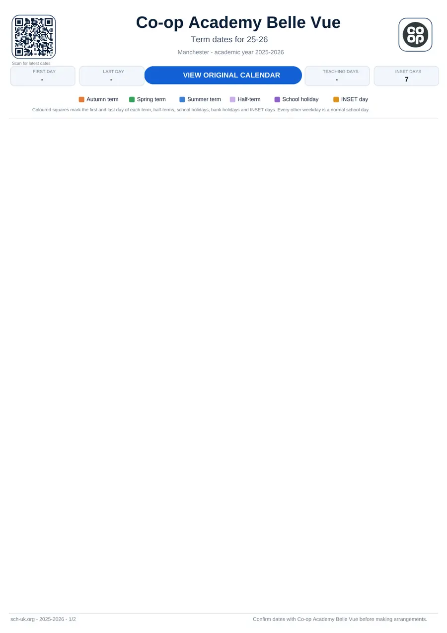 Co-op Academy Belle Vue interactive calendar 2025–2026